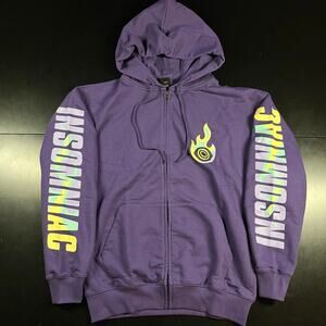 Insomniac Fire Ball Purple Zip Up Hoodie Men’s Sz M New